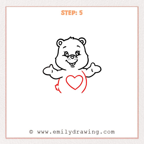 how to draw a care bear - Step 5